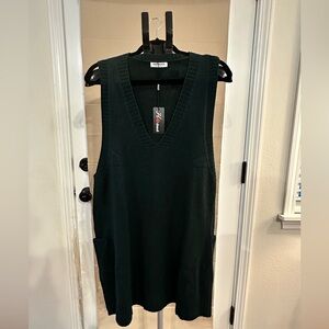 Dark Green Sweater Vest Dress